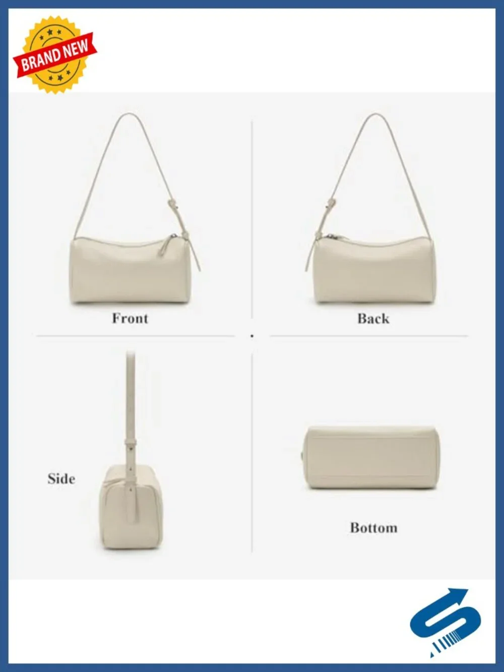 Full Grain Cowhide Leather Crossbody Hobo Bag with Adjustable Strap